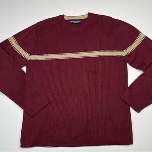 Aeropostale Vintage Sweater Crew Neck Maroon Cable Knit Gorp Outdoor Office